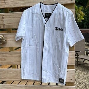 Hollister White and Black Jersey Shirt